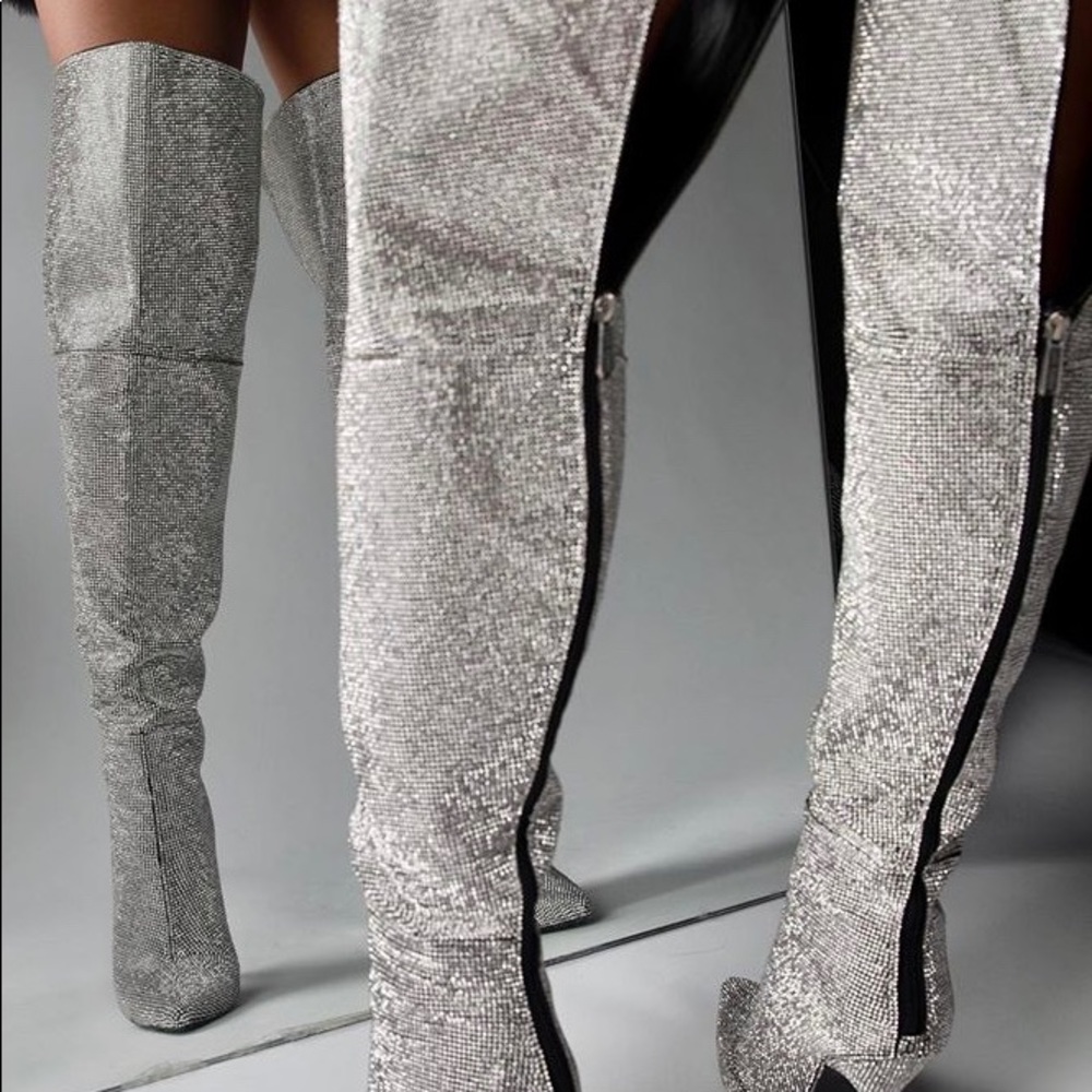 Over the Knee All Rhinestone Boot - Picture 8 of 8